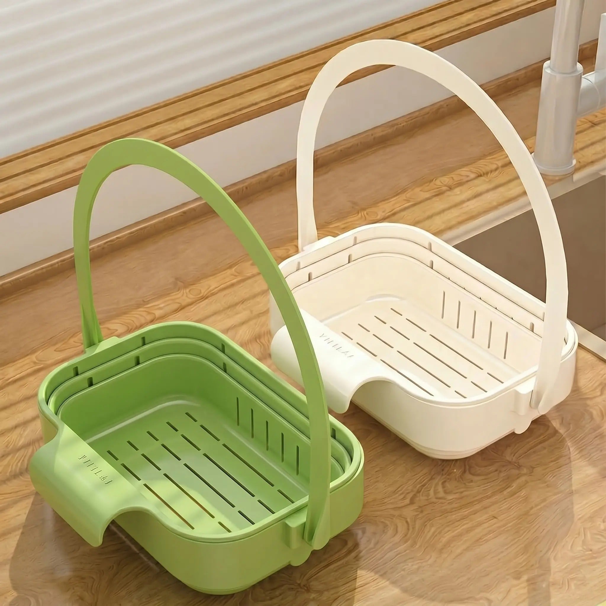 ELMPORCH™ Kitchen Sink Strainer Drain Rack Filter Food Catcher Trash Catcher for Garbage Leftovers Efficient Strainer Solution Hands-Free Mess-Free Fast Drainage No Clogs No-Drill Easy Install Compact Space-Saving Super Easy to Clean - Utensils, Basket