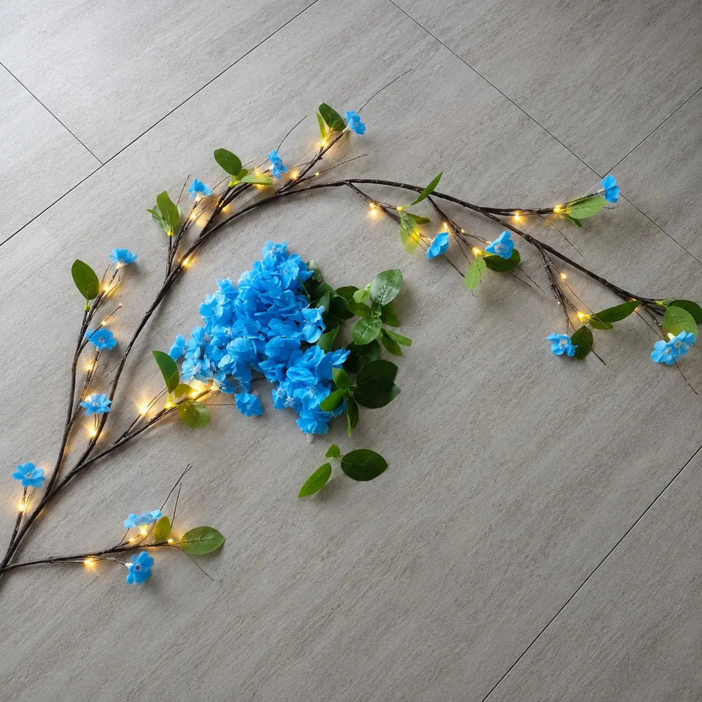 🌹🌷Camping Customizable Rattan LED Lamp(96 LED) -  Led Illuminated Glowing Wall Decor, Leaves, Colorful Butterflies, Flowers - Indoor Decorative Atmosphere Light for Home, Photo Shoots, Glowing Led Lights