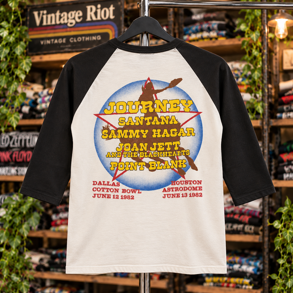 1982 Texxas Jam Retro Raglan Shirt — Dallas & Houston — back view