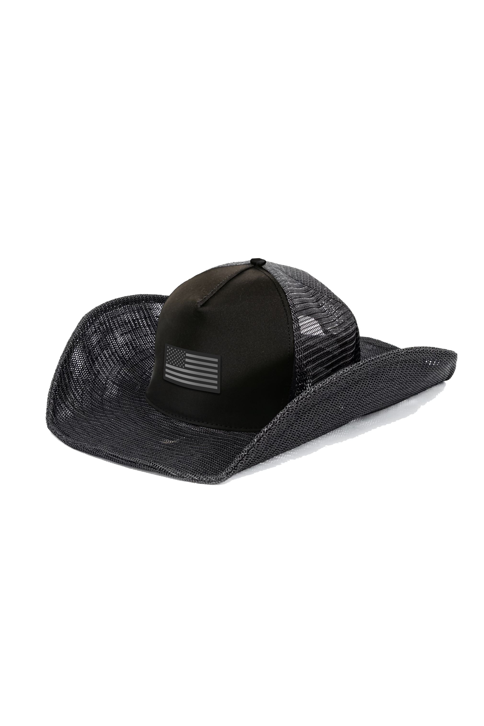 USA FLAG: GRAY AND BLACK COWBOY SNAPBACK: 5 PANEL