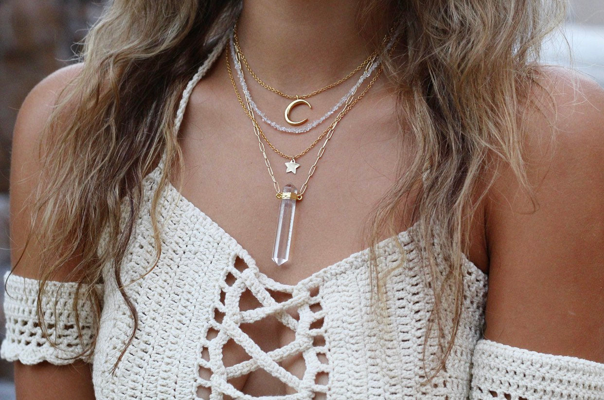 Double Terminated Crystal Quartz Point Pendant