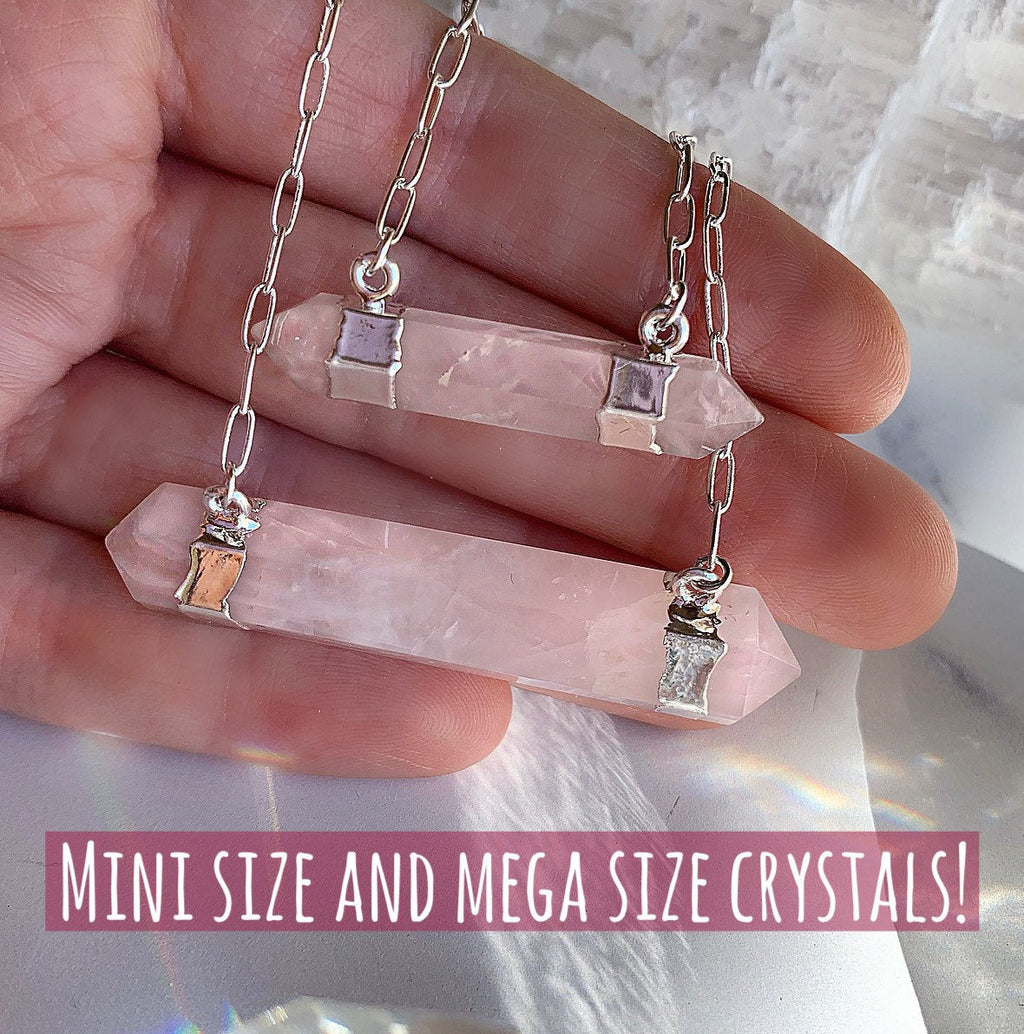 Double Terminated Amethyst Bar Necklace in 14k Gold Filled or Sterling Silver