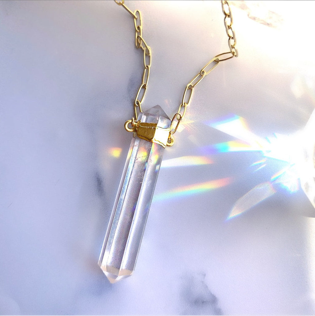 Double Terminated Crystal Quartz Point Pendant
