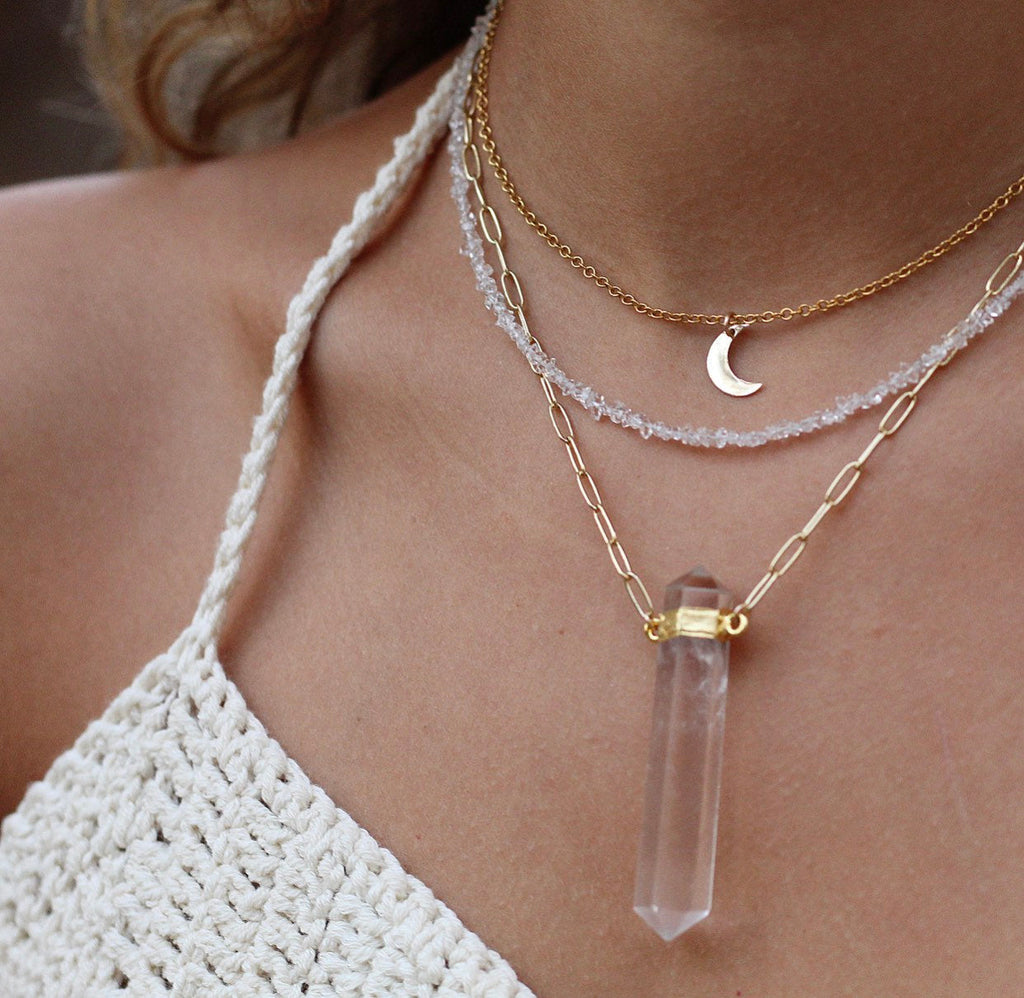 Double Terminated Crystal Quartz Point Pendant