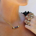 Double Terminated Smoky Quartz Bar Necklace