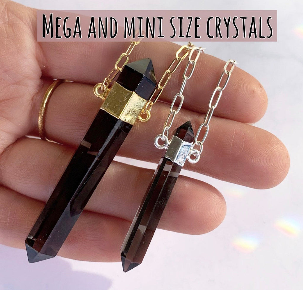 Double Terminated Smoky Quartz Point Pendant