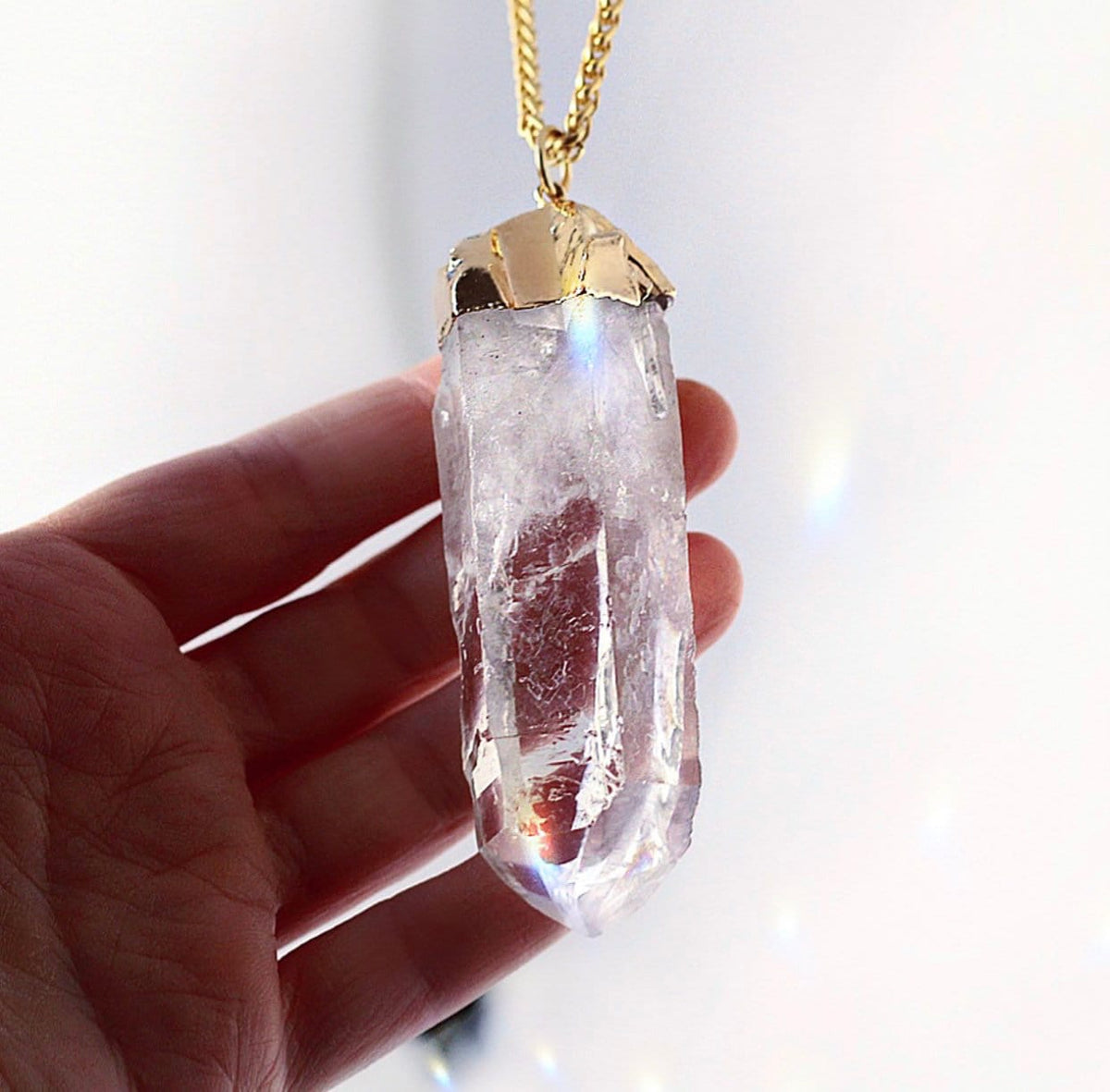 Extra Large Brazilian Crystal Quartz Pendant