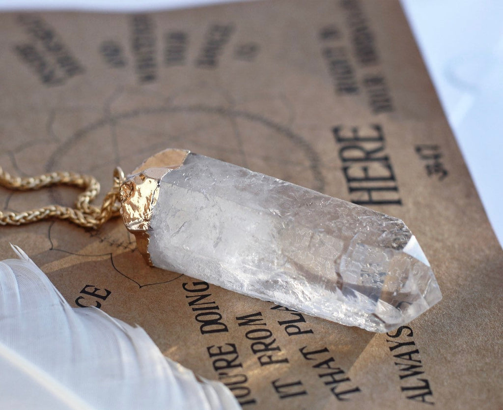 Extra Large Brazilian Crystal Quartz Pendant