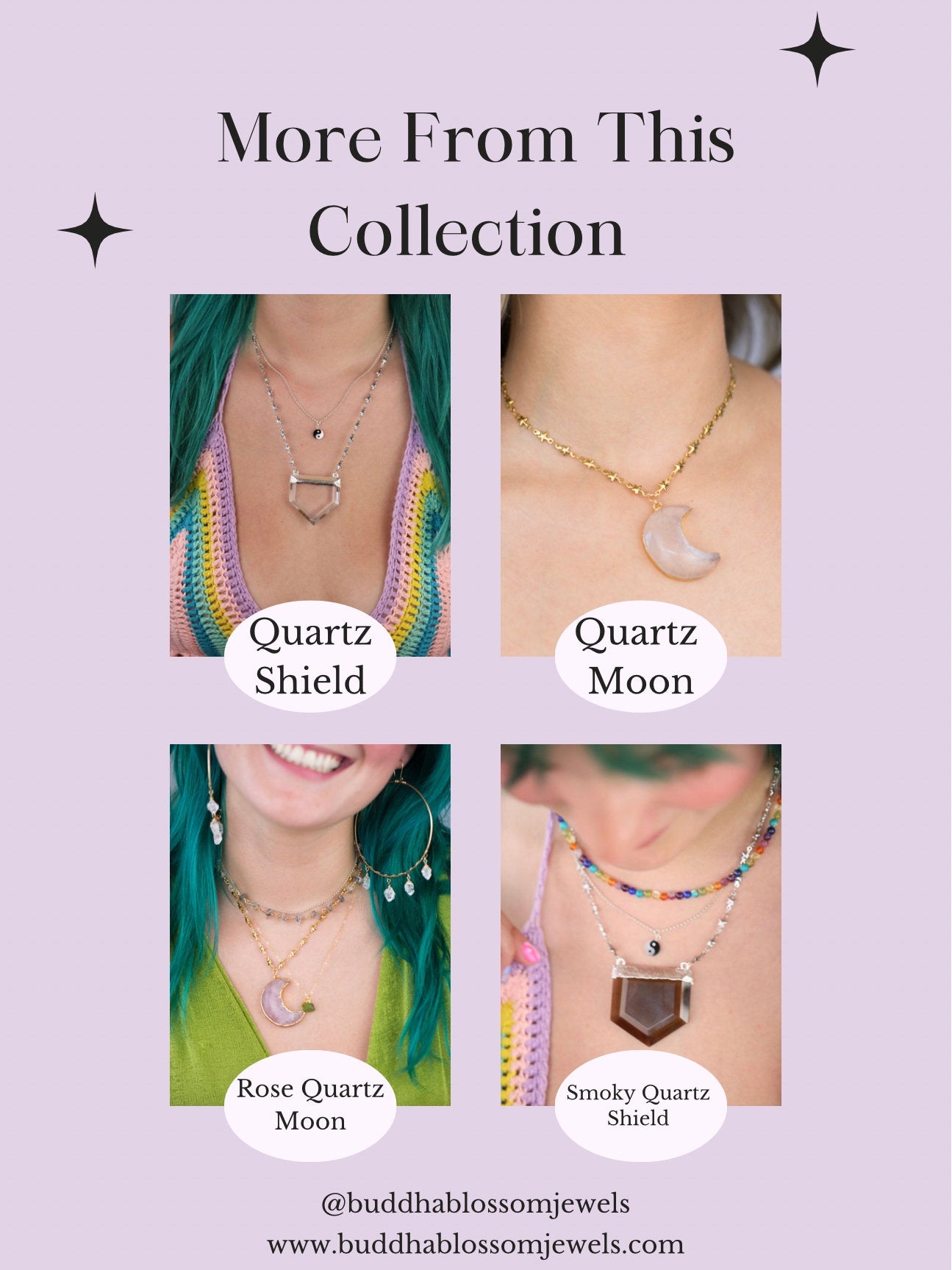 Stellar Guardian Crystal Amulet in Amethyst on Gold or Silver Chain