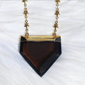 Stellar Guardian Crystal Amulet in Smoky Quartz on Gold or Silver Chain