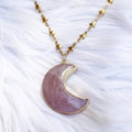 Star Kissed Moon Pendant in Rose Quartz