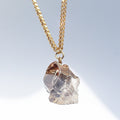 Extra Large Pale Smoky Quartz Nugget Necklace in Gold or Silver