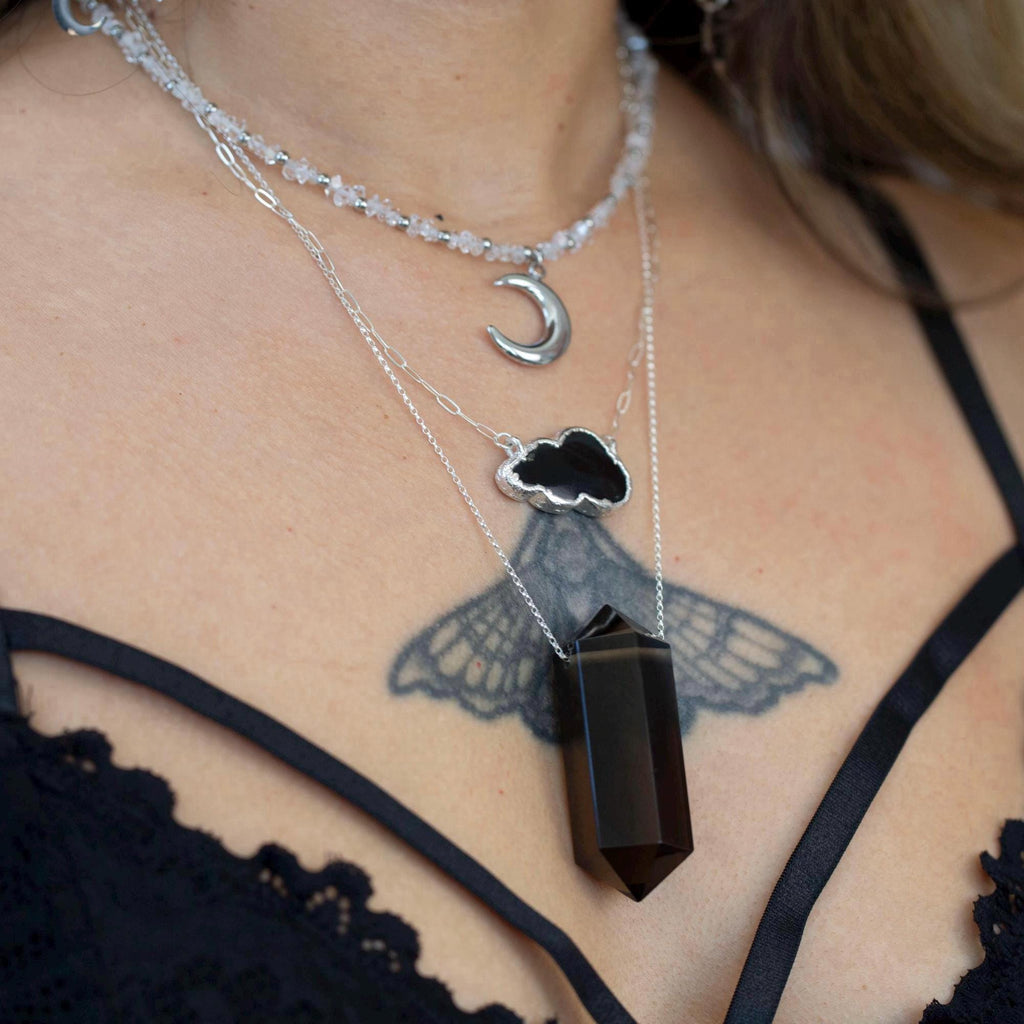 Extra Large Double Terminated Smoky Quartz Pendant