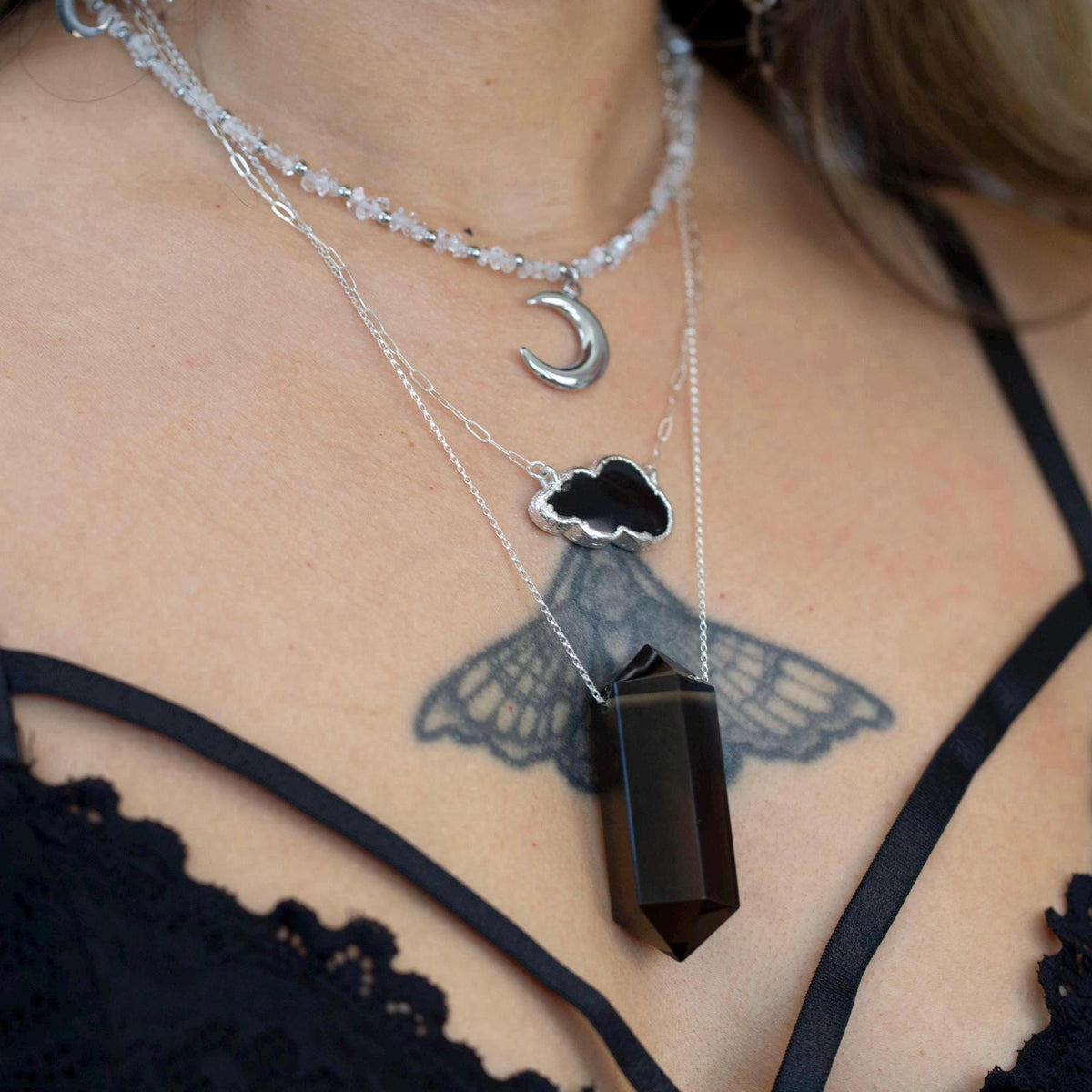 Extra Large Double Terminated Smoky Quartz Pendant