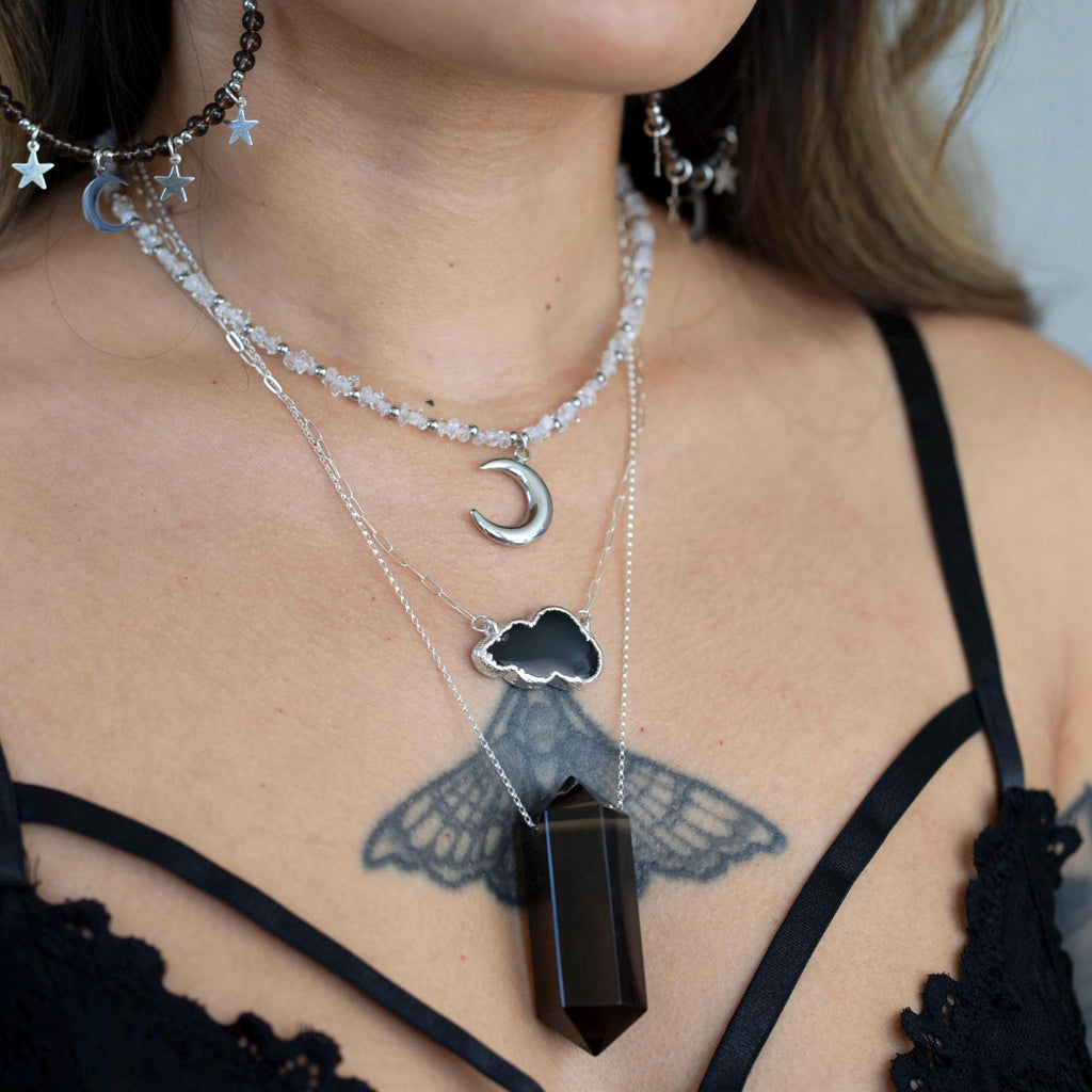Extra Large Double Terminated Smoky Quartz Pendant