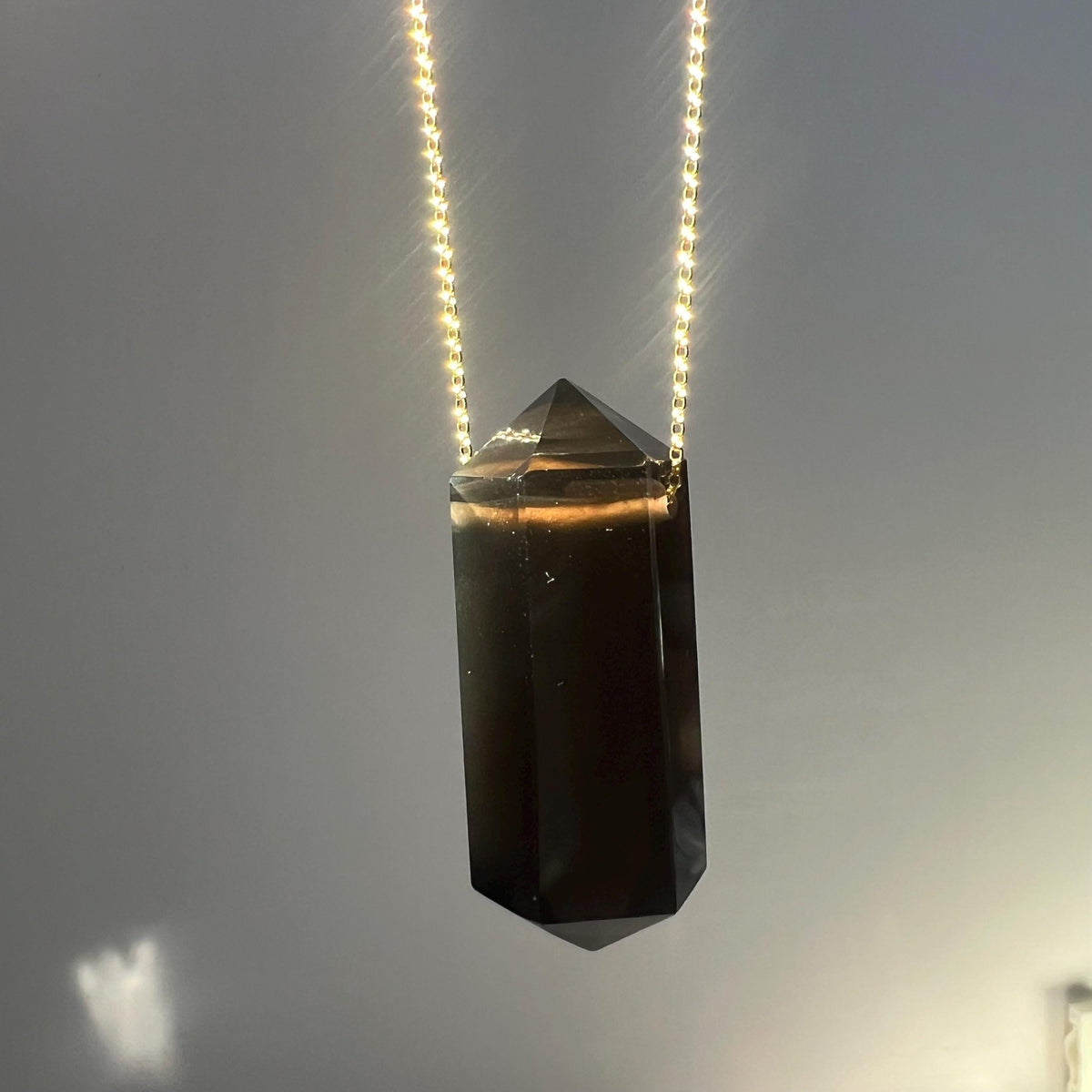 Extra Large Double Terminated Smoky Quartz Pendant