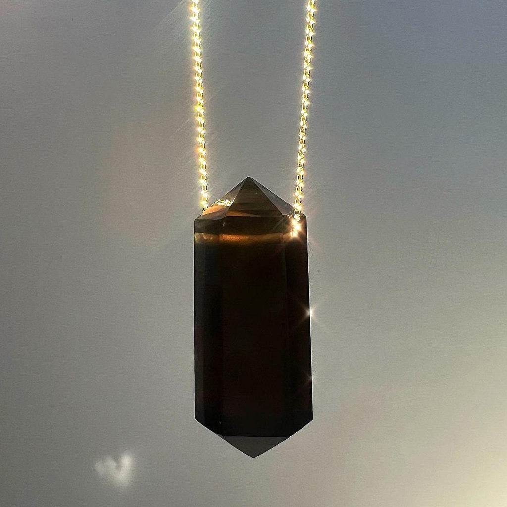 Extra Large Double Terminated Smoky Quartz Pendant