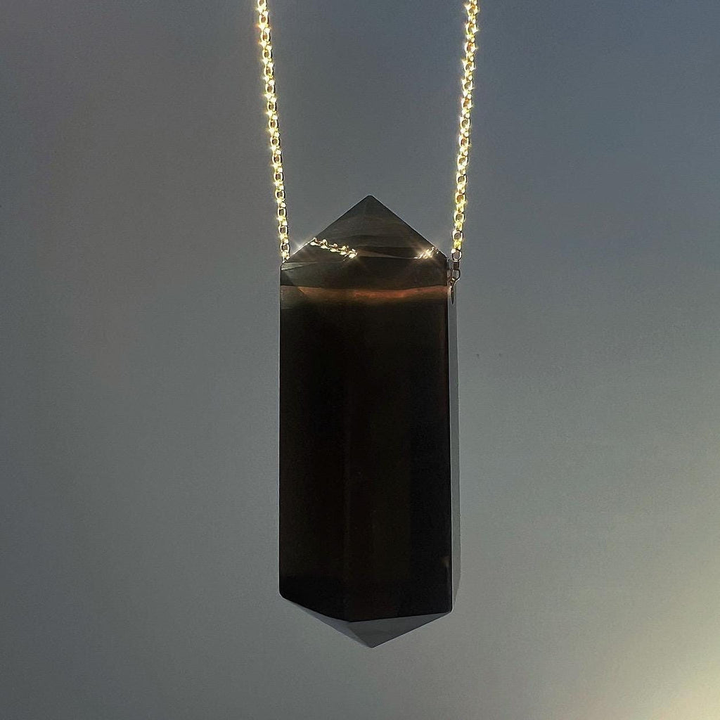 Extra Large Double Terminated Smoky Quartz Pendant