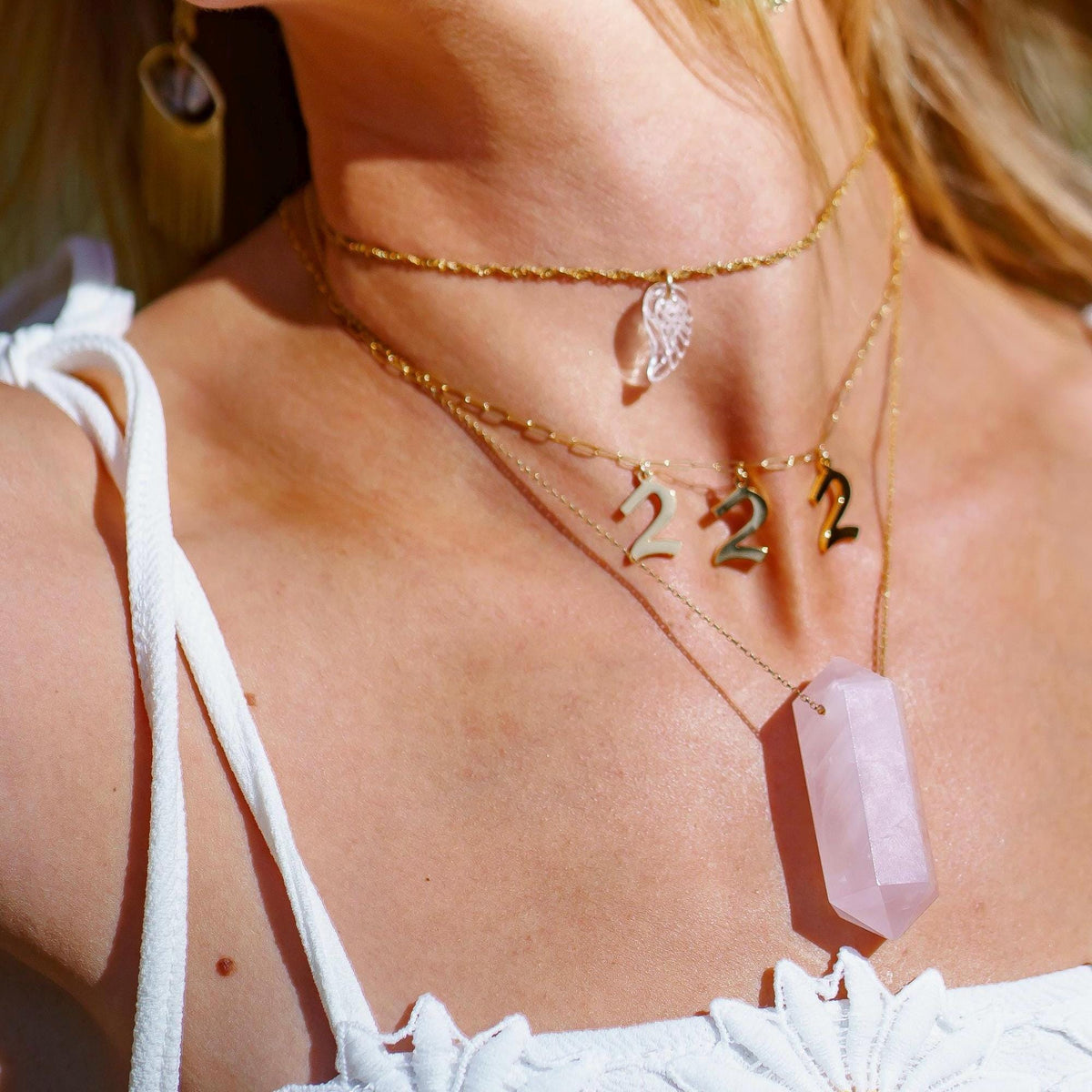 Extra Large Double Terminated Rose Quartz Pendant
