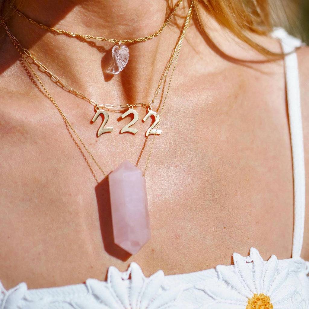 Extra Large Double Terminated Rose Quartz Pendant