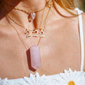 Extra Large Double Terminated Rose Quartz Pendant