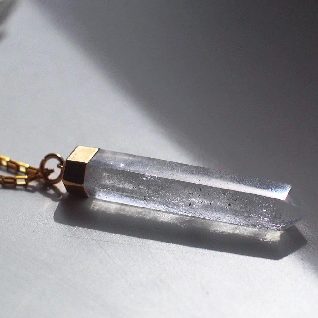 Higher Self Quartz Pendant in Gold or Silver