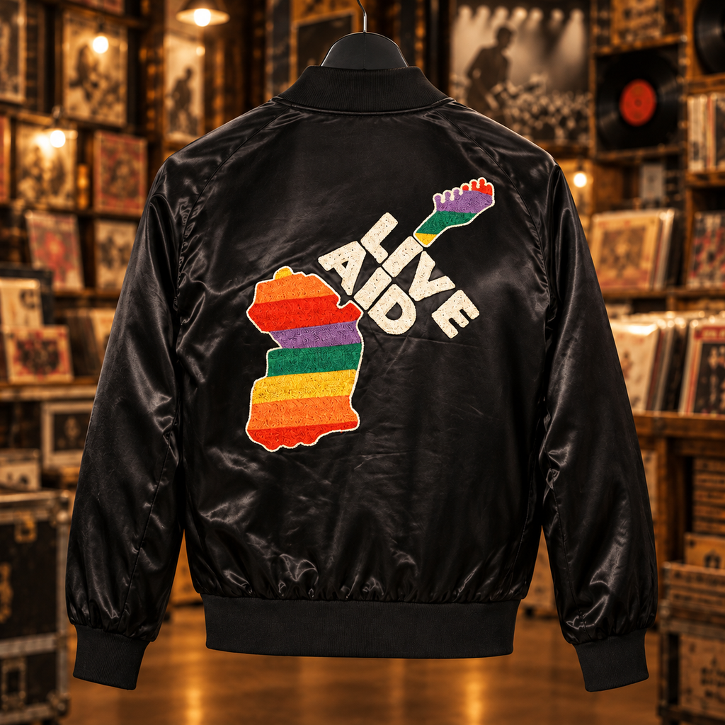 1985 Live Aid Retro Concert Jacket — Black — back view
