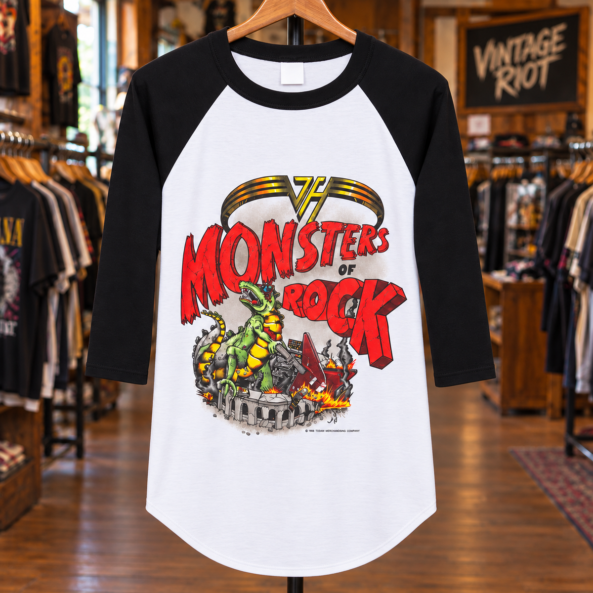 1988 Van Halen Monsters of Rock Retro Raglan front