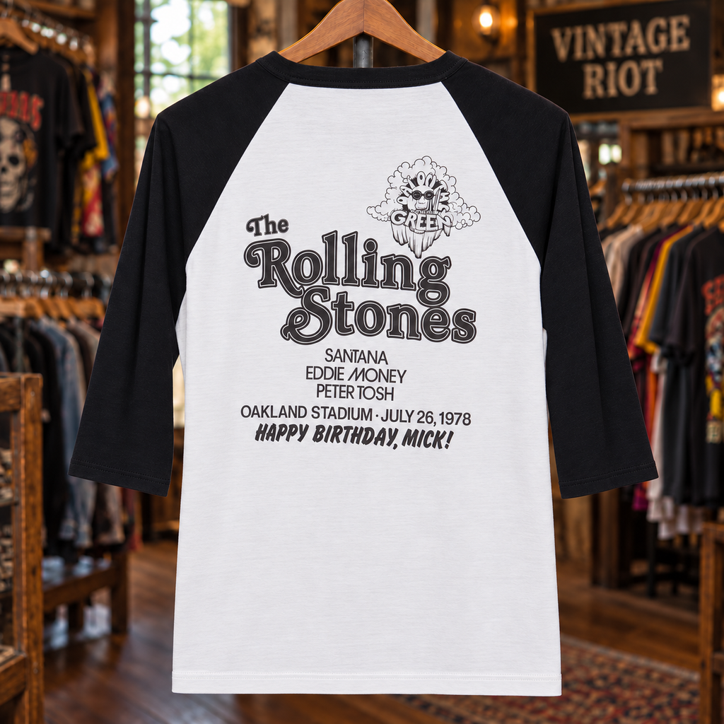 1978 Rolling Stones Happy Birthday Mick Retro Raglan back