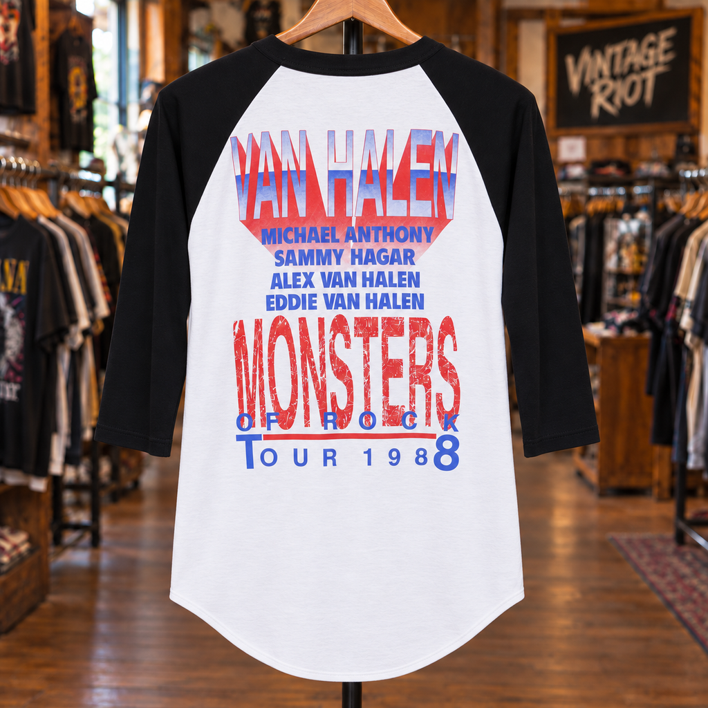 1988 Van Halen Monsters of Rock Retro Raglan back