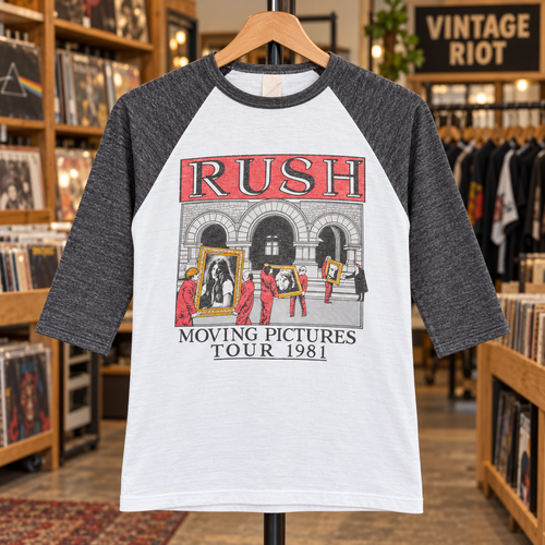 1981 Rush Moving Pictures Reproduction Raglan Shirt - front