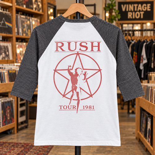 1981 Rush Moving Pictures Reproduction Raglan Shirt - back