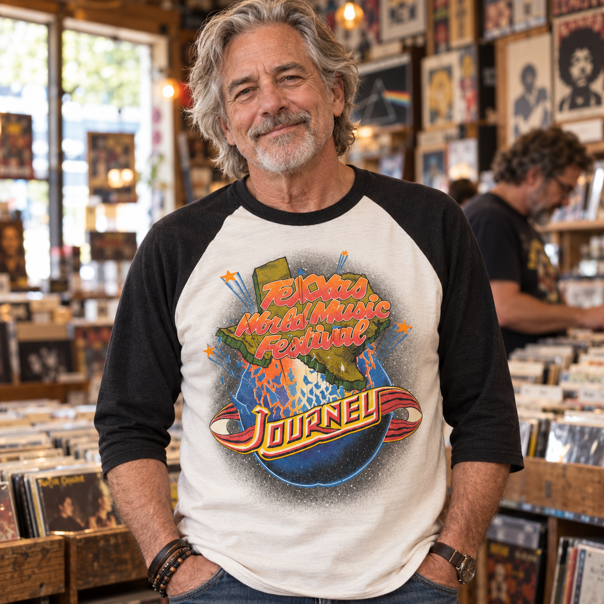 1982 Texxas Jam Retro Raglan Shirt — Dallas & Houston — styling illustration