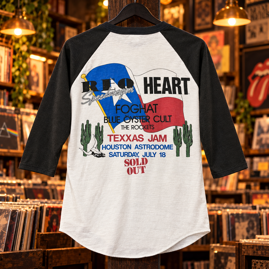 1981 Houston Texxas Jam Retro 3/4-Sleeve Raglan — Astrodome - back